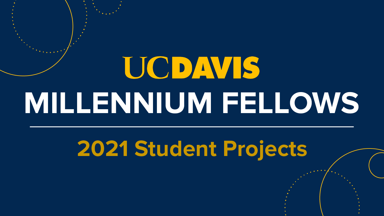 Graphic with text: UC Davis Millennium Fellows - Student Projects