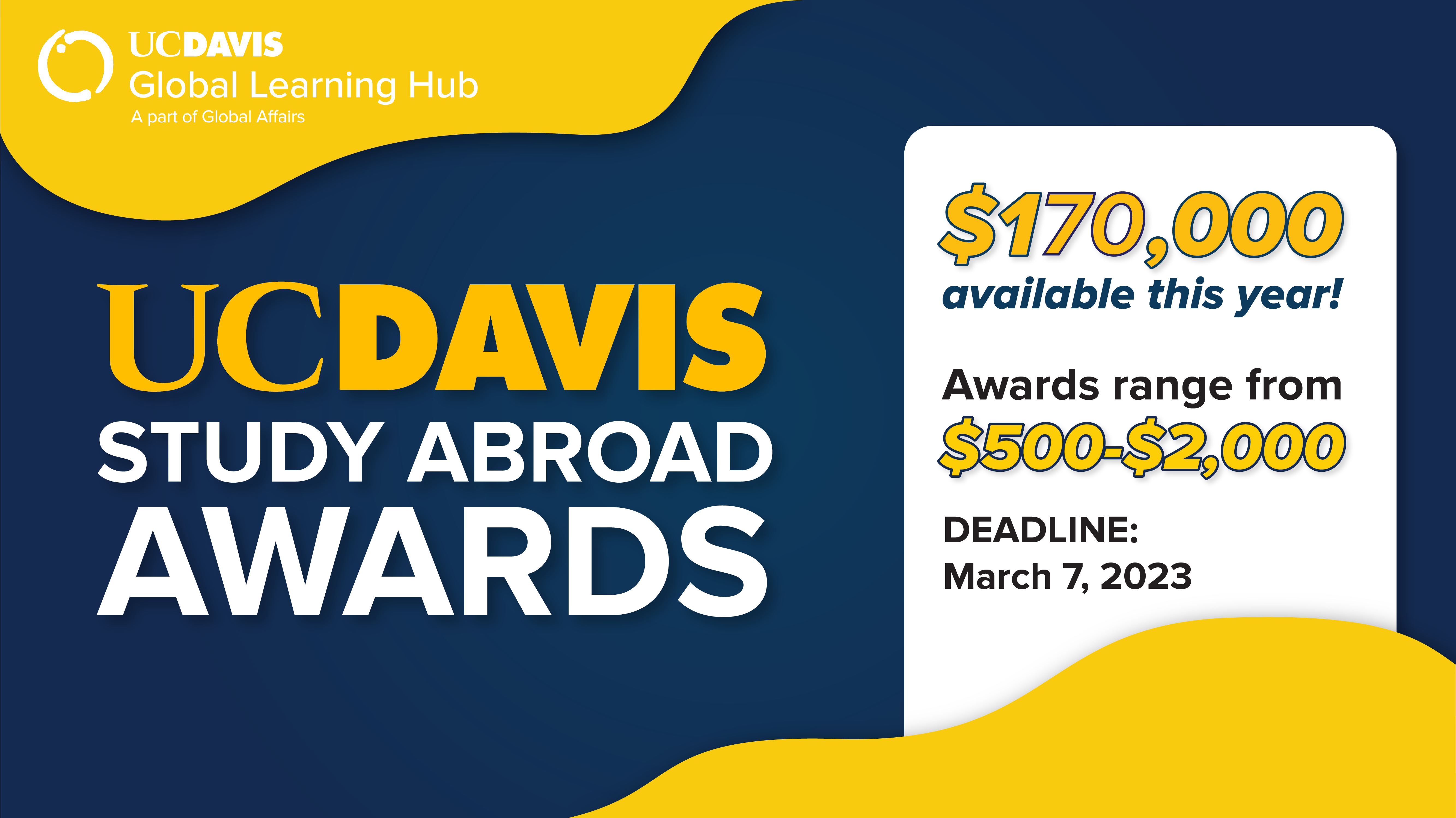 Graphic with text: UC Davis Study Abroad Awards