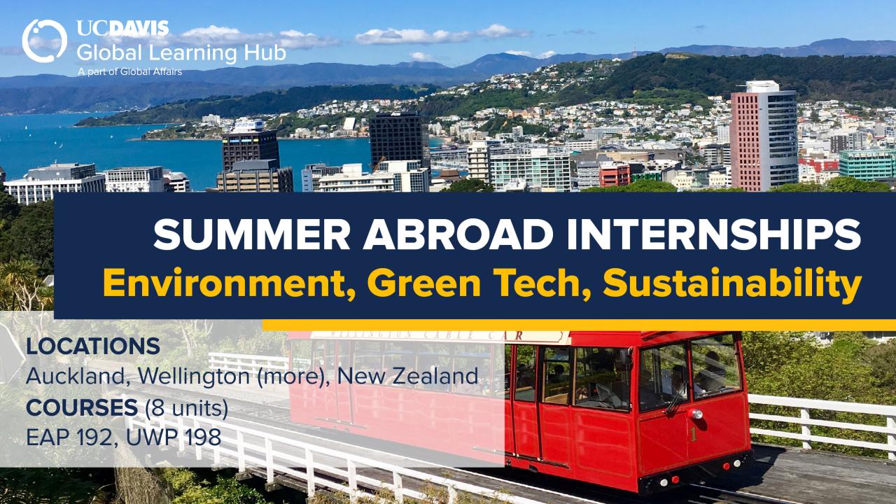 Summer Abroad Internships, "Environment, Green Tech, & Sustainability
