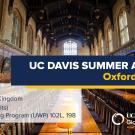 Graphic with text: "UC Davis Summer Abroad Oxford on Film"