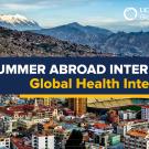 Graphic with text: "UC Davis Summer Abroad Internships (Global Health Internships)"