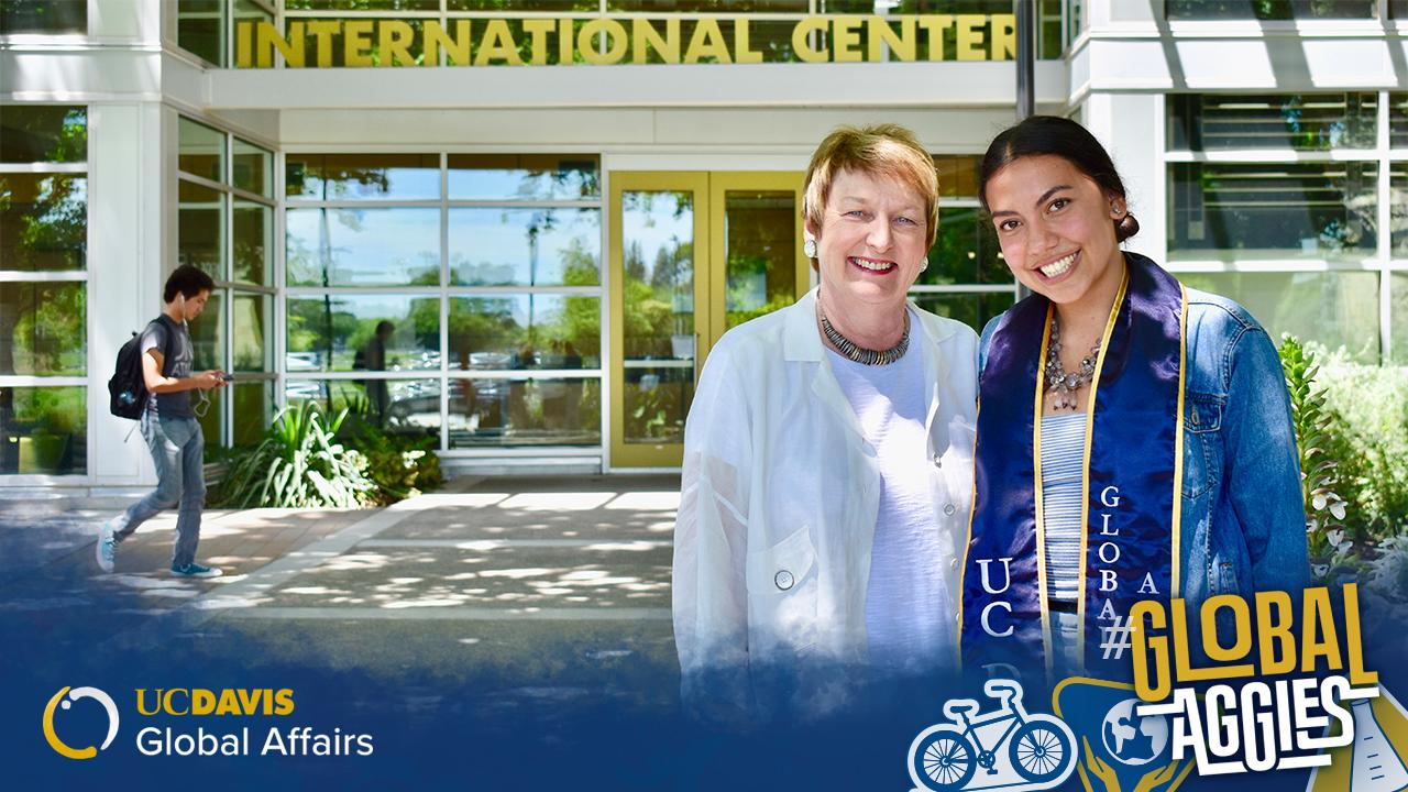 As a part of the UC Davis Leadership Job Shadow Program, Melanie Montoya (right), design major and communications minor, shadowed Joanna Regulska (left), vice provost and associate chancellor of Global Affairs. Header Image, Article
