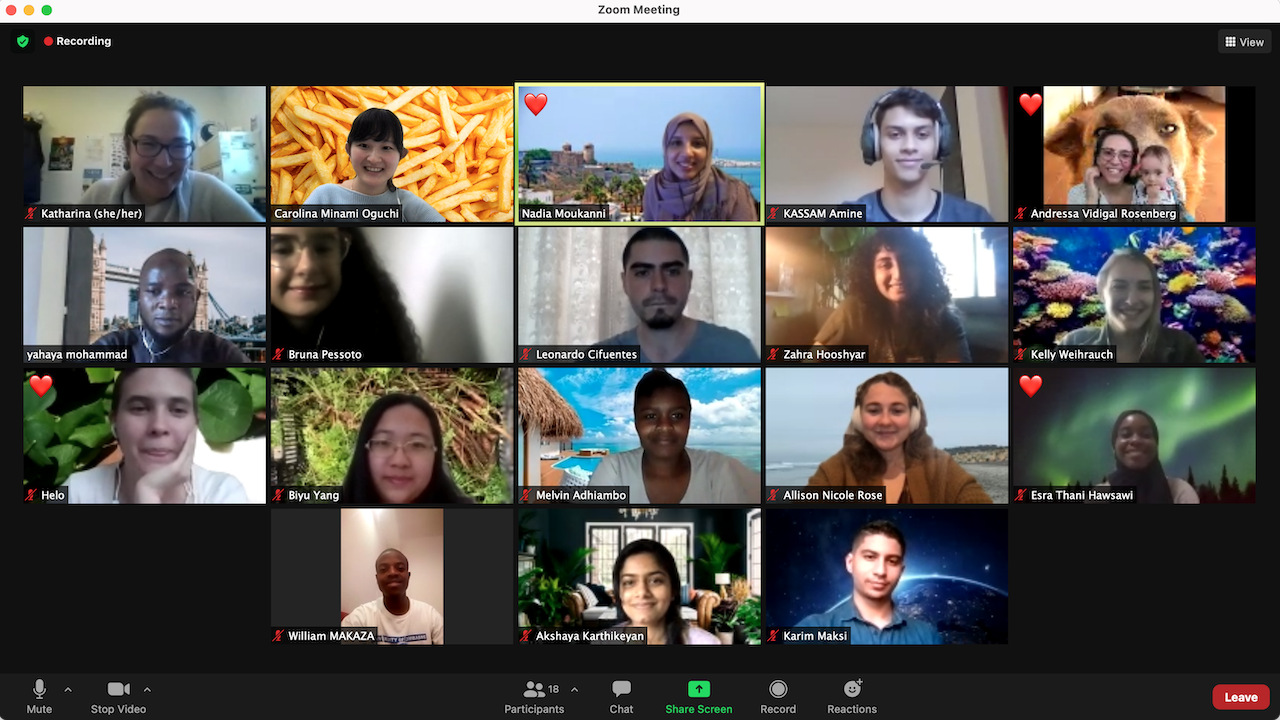 Students on a Zoom call