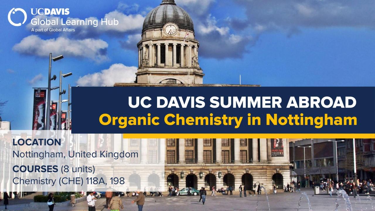 UC Davis Summer Abroad (Organic Chemistry in Nottingham)
