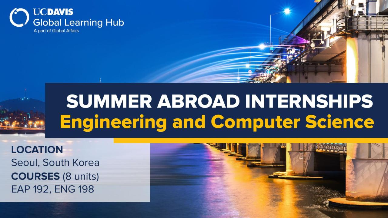UC Davis Summer Internship (Computer Science in South Korea)