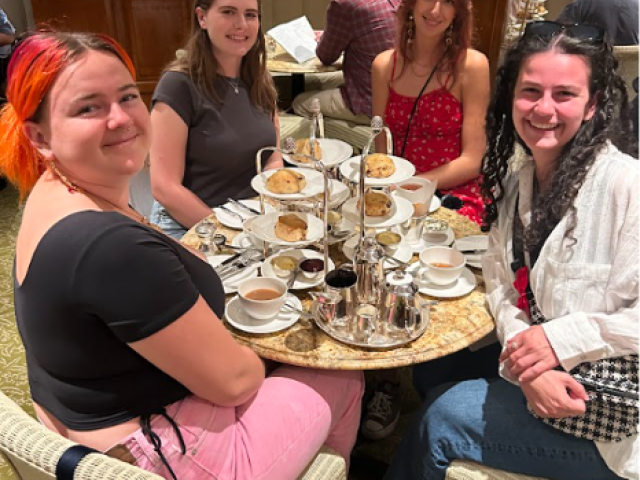 Jessica and her friends enjoy afternoon tea in York.