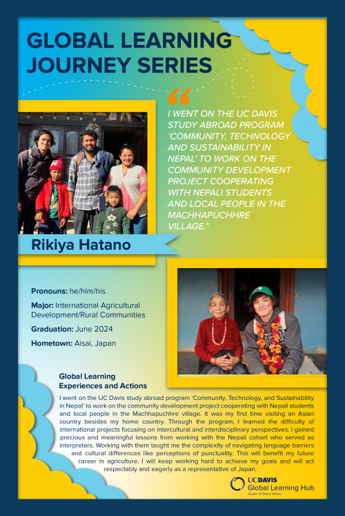 Image of a poster board titled "Global Learning Journey Series"