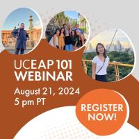 Graphic with text: UCEAP 101 Webinar