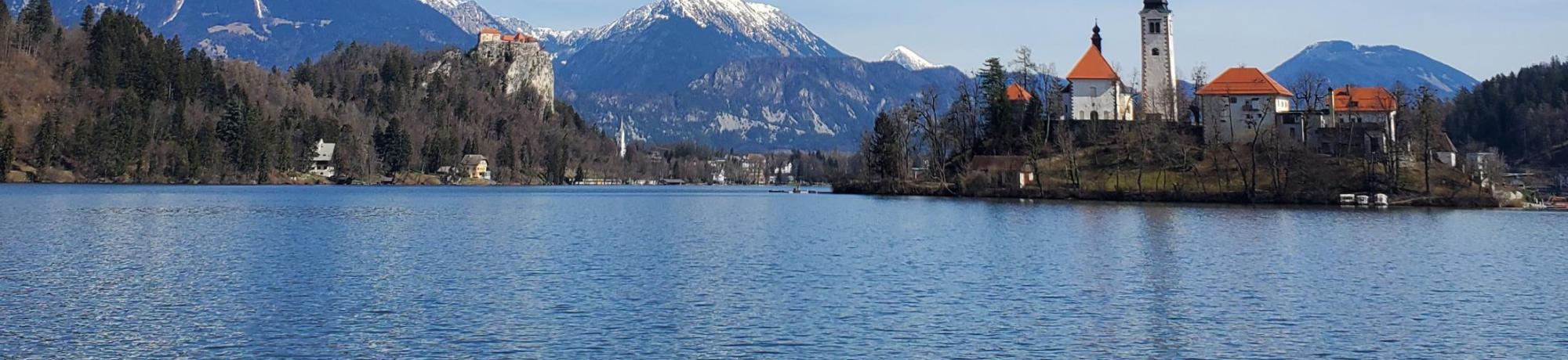 the view of mountains and water