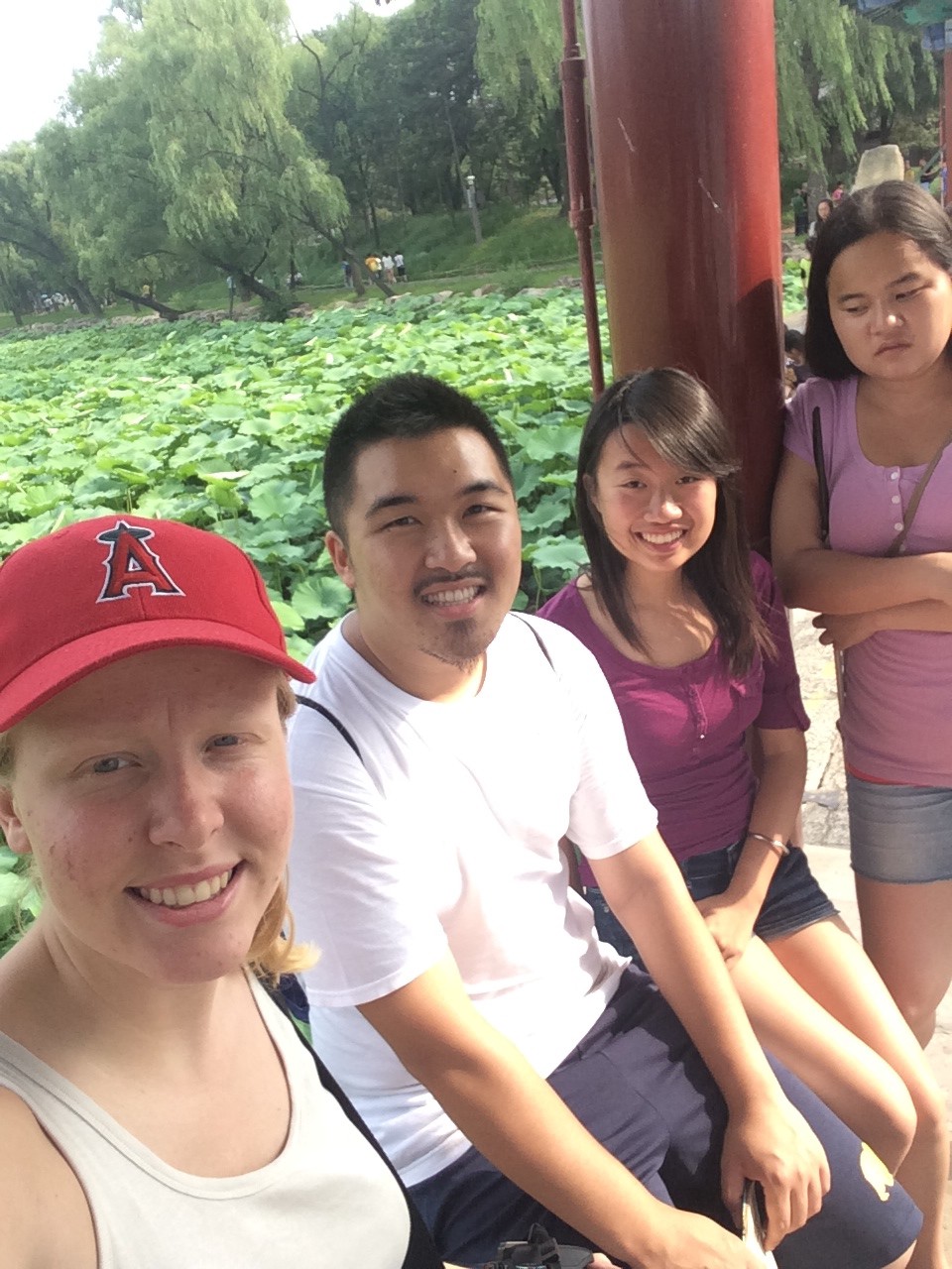 Ruby, Bill, Lotus, and Hannah on a field trip in Beijing