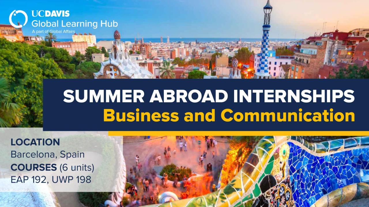 UC Davis Summer Internship Abroad (Business and Communication in Spain)