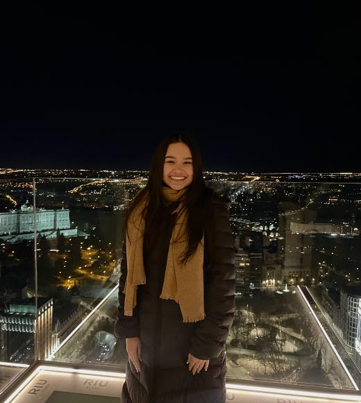 Kate at the Círculo de Bellas Artes Rooftop Bar in Madrid, Spain.